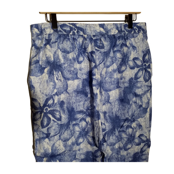 Chicos Womens Pants Pull On Slant Pockets Straight Leg 100% Linen Size 1/Medium - Picture 2 of 7